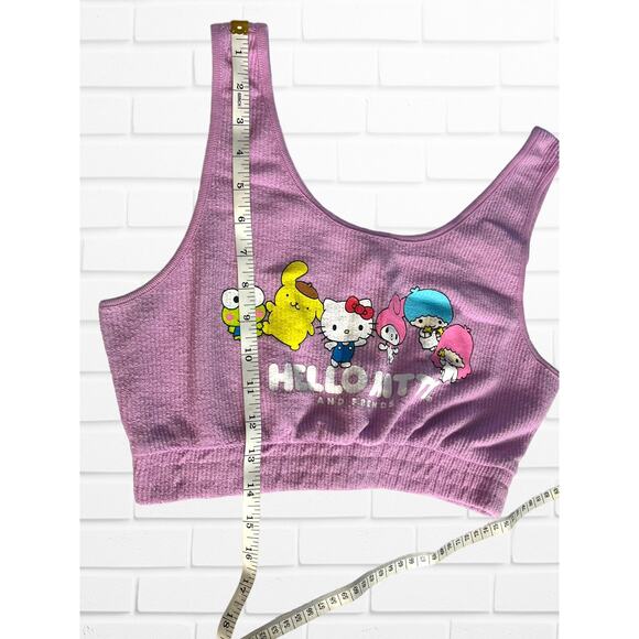 SANRIO Women's Medium Hello Kitty and friends pink crop‎ top - Picture 9 of 12